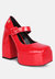 Pablo Red Statement High Platform Heel Mary Jane Sandals - Red