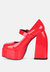Pablo Red Statement High Platform Heel Mary Jane Sandals