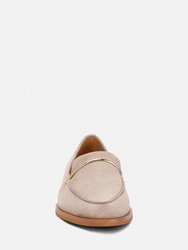 Paulina Taupe Suede Slip-On Loafers