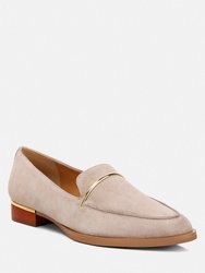 Paulina Taupe Suede Slip-On Loafers - Taupe