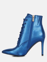 Piet Blue Metallic Stiletto Ankle Boot