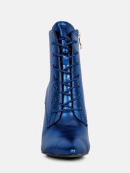 Piet Blue Metallic Stiletto Ankle Boot