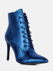 Piet Blue Metallic Stiletto Ankle Boot - Blue