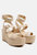 Portia Leather Wedge Sandal in Nude - Nude