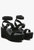 Portia Leather Wedge Sandal - Black