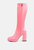 Presto Pink Stretchable Satin Long Boot