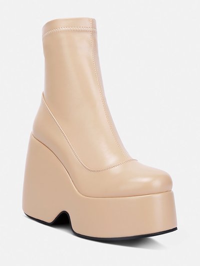 Rag & Co Purnell Beige High Platform Ankle Boots product
