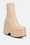 Purnell Beige High Platform Ankle Boots - Beige