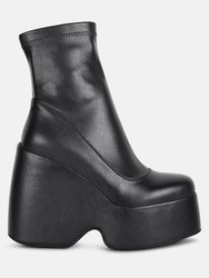 Purnell Black High Platform Ankle Boots
