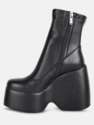 Purnell Black High Platform Ankle Boots