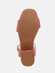 Rayna Blush Braided Jute Strap And Suede Sandal