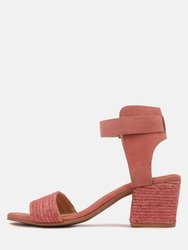 Rayna Blush Braided Jute Strap And Suede Sandal