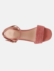 Rayna Blush Braided Jute Strap And Suede Sandal