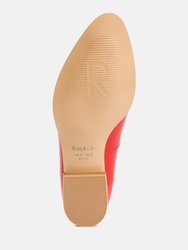 Richelli Metallic Sling Detail Loafers In Red