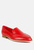 Richelli Metallic Sling Detail Loafers In Red - Red