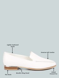 Richelli Metallic Sling Detail Loafers In White