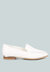 Richelli Metallic Sling Detail Loafers In White