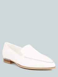 Richelli Metallic Sling Detail Loafers In White - White