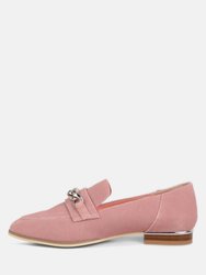 Ricka Chain Embellished Loafers In Pink