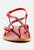 Rita Red Strappy Flat Leather Sandals