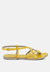 Rita Yellow Strappy Flat Leather Sandals