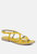 Rita Yellow Strappy Flat Leather Sandals - Yellow