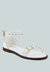 Rosemary Buckle Straps White Flat Sandals - White