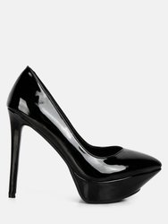 Rothko Black Patent Stiletto Sandals