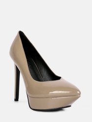 Rothko Taupe Patent Stiletto Sandals - Taupe