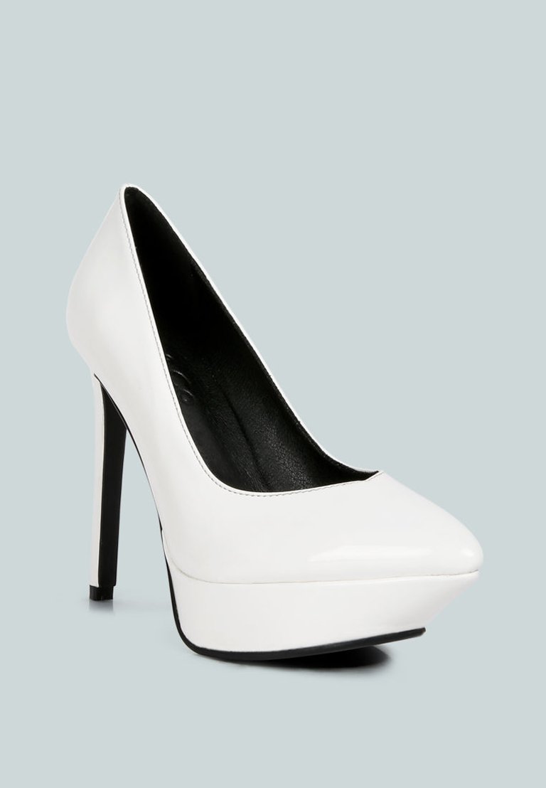 Rothko White Patent Stiletto Sandals - White