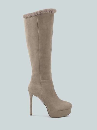 Rag & Co Saldana Convertible Suede Leather Taupe High Boots product