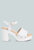 Sawor Recycled Leather High Block Sandals In White - White