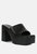 Scandal Slip On Block Heel Sandals In Black - Black