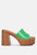 Scandal Slip On Block Heel Sandals In Green