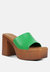 Scandal Slip On Block Heel Sandals In Green - Green