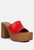 Scandal Slip On Block Heel Sandals In Red - Red