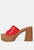 Scandal Slip On Block Heel Sandals In Red