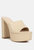 Shuri Open Toe High Block Heel Sandals In Beige - Beige