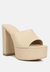 Shuri Open Toe High Block Heel Sandals In Beige - Beige