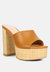 Shuri Open Toe High Block Heel Sandals In Tan - Tan