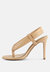 Singles Beige High Heeled Thong Sandals