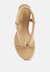 Singles Beige High Heeled Thong Sandals