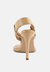 Singles Beige High Heeled Thong Sandals