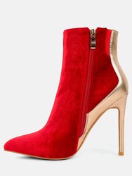 Slade Metallic Highlight Red High Heeled Ankle Boots