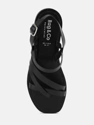 Sloana Black Strappy Flat Sandals