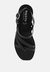 Sloana Black Strappy Flat Sandals