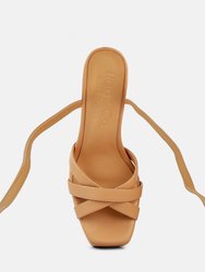 Splitsoul Nude Lace up High Platform Sandal