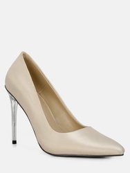 Stakes Nude Clear Heel Classic Pump Sandals - Nude