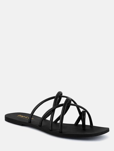 Rag & Co Sweetin Black Strappy Flat Slip On Sandals product