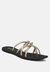 Sweetin Rose Gold Strappy Flat Slip On Sandals - Rose Gold